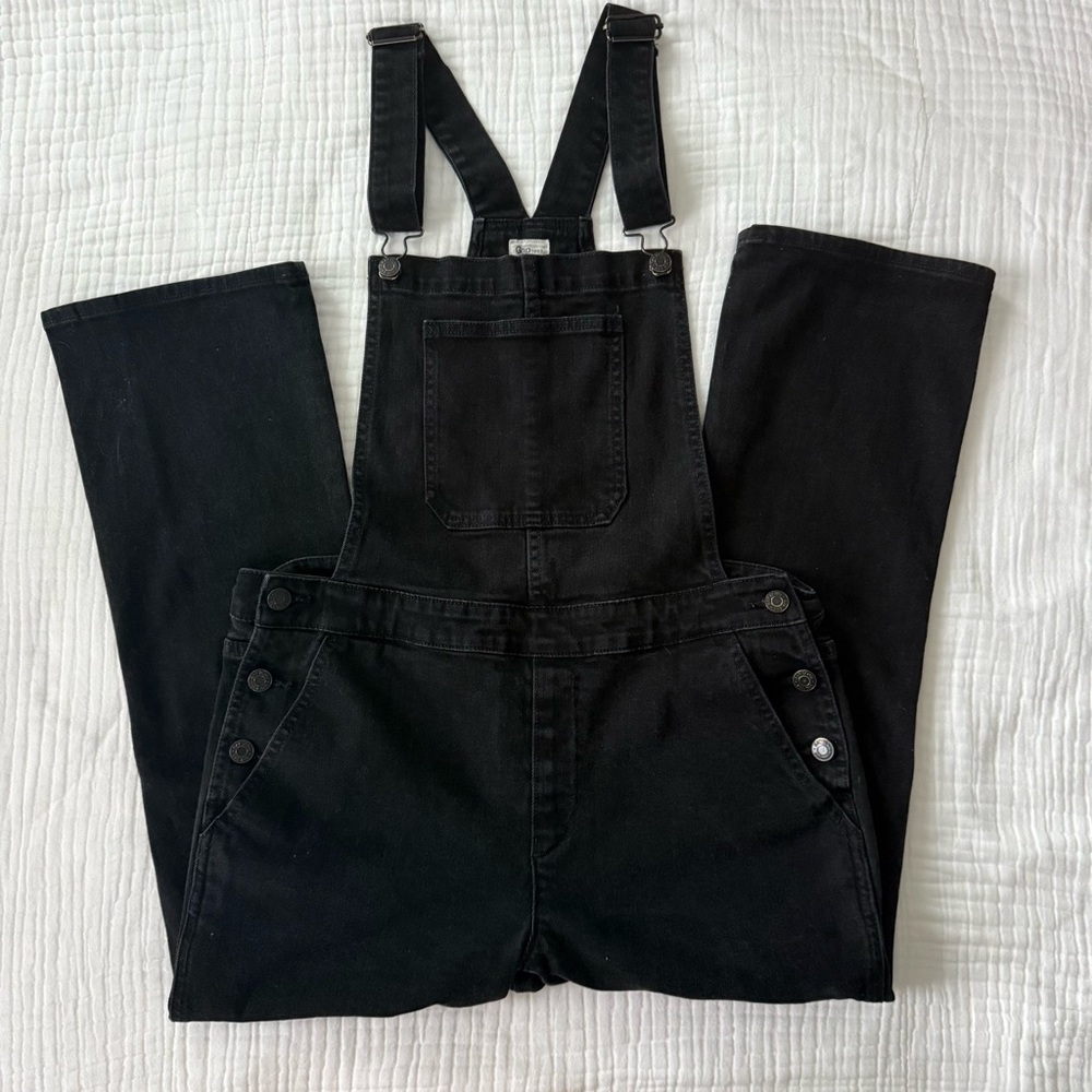 Gap 1969 Black cotton Denim Overalls kick flare size 31